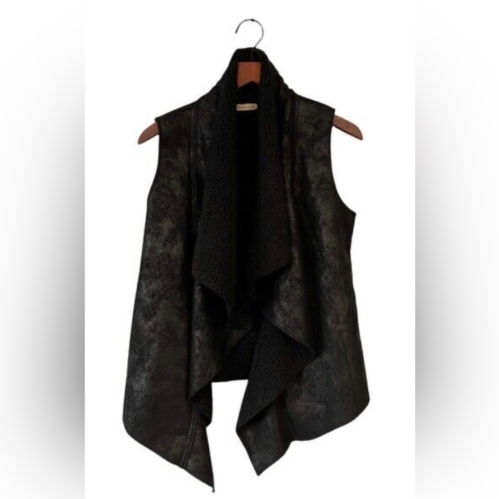 Phanuel Faux Shearling Open Front Waterfall Vest